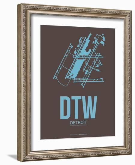 Dtw Detroit Poster 1-NaxArt-Framed Art Print