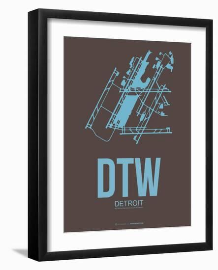 Dtw Detroit Poster 1-NaxArt-Framed Art Print