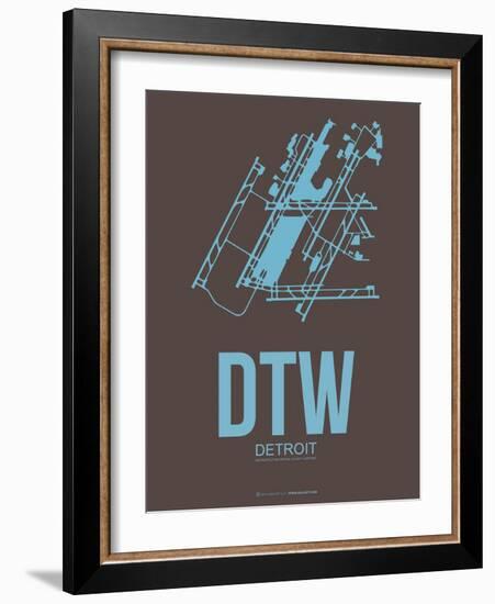 Dtw Detroit Poster 1-NaxArt-Framed Art Print