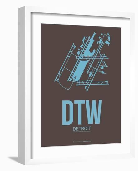 Dtw Detroit Poster 1-NaxArt-Framed Art Print