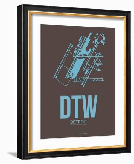 Dtw Detroit Poster 1-NaxArt-Framed Art Print