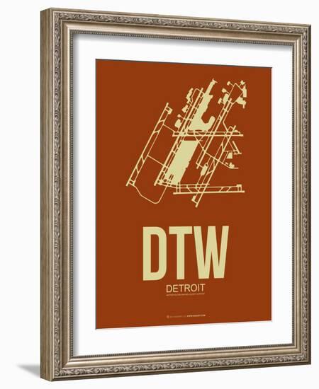 Dtw Detroit Poster 2-NaxArt-Framed Art Print