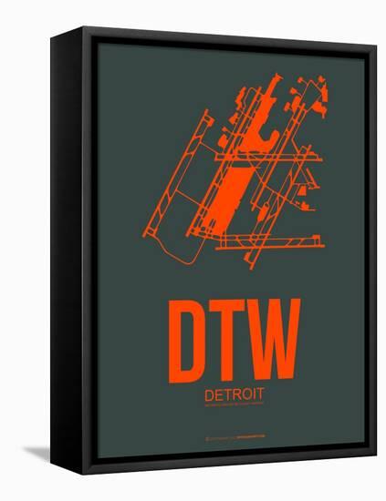 Dtw Detroit Poster 3-NaxArt-Framed Stretched Canvas