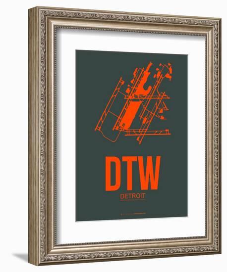 Dtw Detroit Poster 3-NaxArt-Framed Art Print