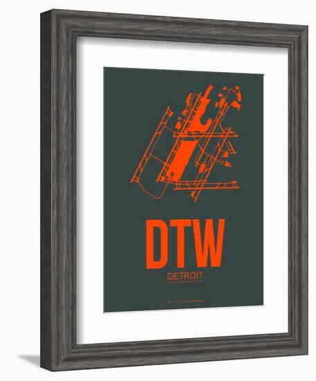 Dtw Detroit Poster 3-NaxArt-Framed Art Print