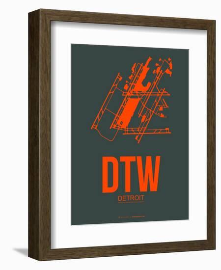 Dtw Detroit Poster 3-NaxArt-Framed Art Print