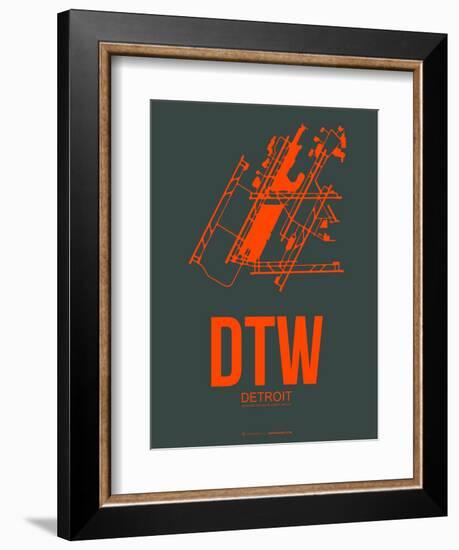 Dtw Detroit Poster 3-NaxArt-Framed Art Print