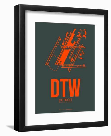 Dtw Detroit Poster 3-NaxArt-Framed Art Print