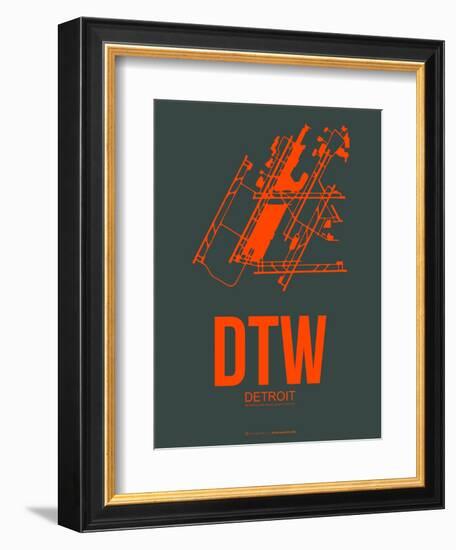 Dtw Detroit Poster 3-NaxArt-Framed Art Print