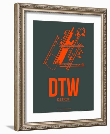 Dtw Detroit Poster 3-NaxArt-Framed Art Print