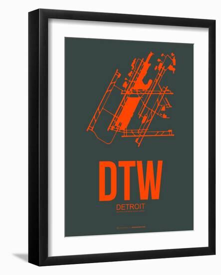 Dtw Detroit Poster 3-NaxArt-Framed Art Print