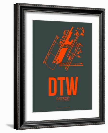 Dtw Detroit Poster 3-NaxArt-Framed Art Print