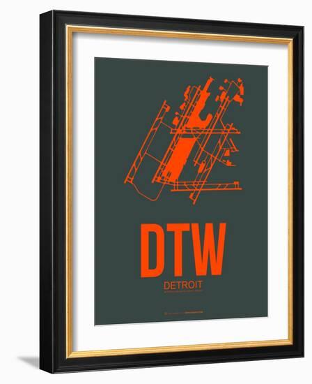 Dtw Detroit Poster 3-NaxArt-Framed Art Print