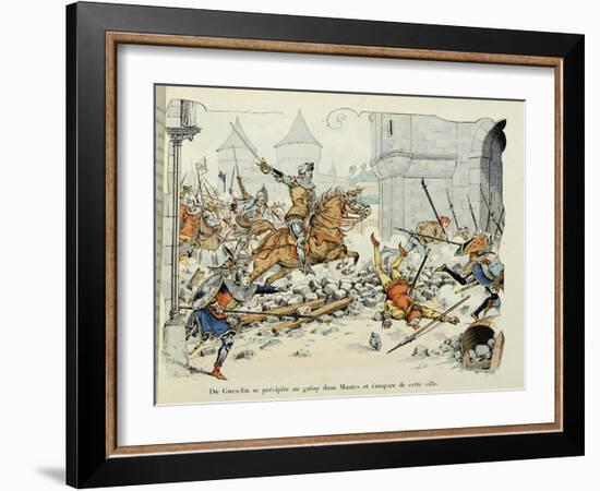 Du Guesclin Gallops Through Town During the Capture of Mantes-Paul de Semant-Framed Art Print