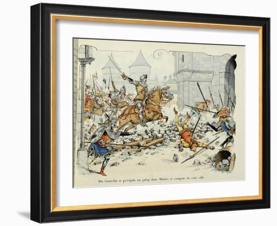 Du Guesclin Gallops Through Town During the Capture of Mantes-Paul de Semant-Framed Art Print