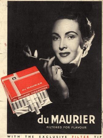 Du Maurier, Cigarettes Smoking Glamour, UK, 1950 Giclee Print