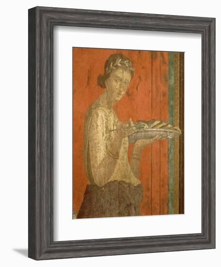 Du triclinium (chambre) de la villa des Mystères à Pompéi. Dionysos enfant-null-Framed Giclee Print