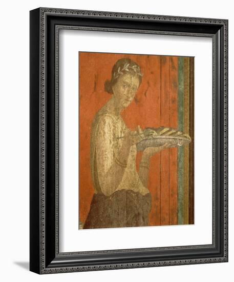 Du triclinium (chambre) de la villa des Mystères à Pompéi. Dionysos enfant-null-Framed Giclee Print