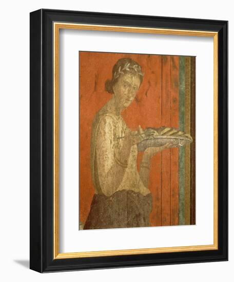 Du triclinium (chambre) de la villa des Mystères à Pompéi. Dionysos enfant-null-Framed Giclee Print