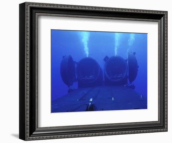 Dual Dry Deck Shelters Mounted to the Deck of Uss Kamehameha-null-Framed Photographic Print