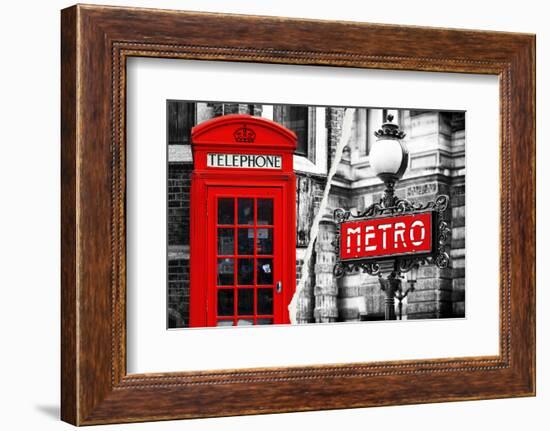 Dual Torn Posters Series - London - Paris-Philippe Hugonnard-Framed Photographic Print