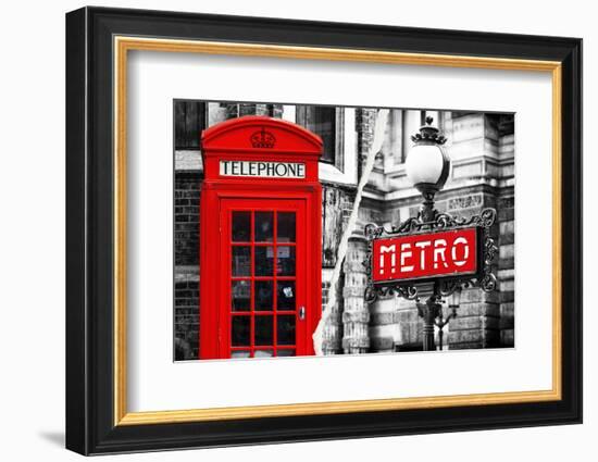 Dual Torn Posters Series - London - Paris-Philippe Hugonnard-Framed Photographic Print