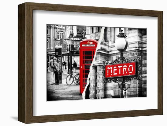 Dual Torn Posters Series - London - Paris-Philippe Hugonnard-Framed Photographic Print