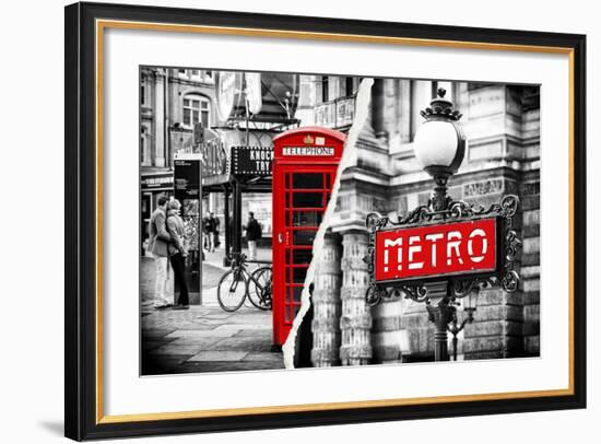 Dual Torn Posters Series - London - Paris-Philippe Hugonnard-Framed Photographic Print