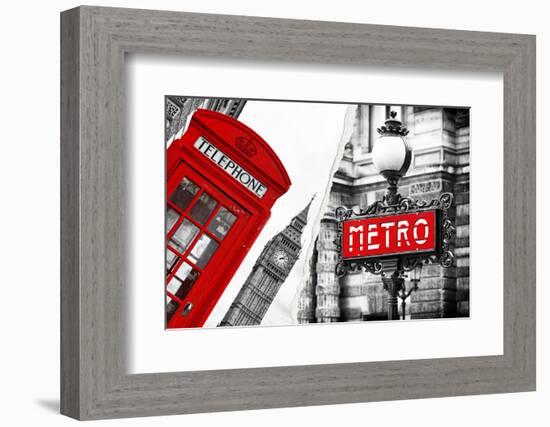 Dual Torn Posters Series - London - Paris-Philippe Hugonnard-Framed Photographic Print