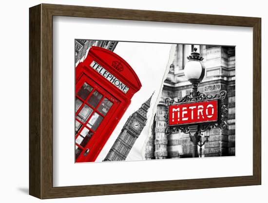 Dual Torn Posters Series - London - Paris-Philippe Hugonnard-Framed Photographic Print