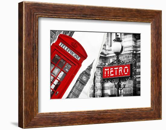 Dual Torn Posters Series - London - Paris-Philippe Hugonnard-Framed Photographic Print