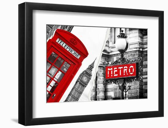 Dual Torn Posters Series - London - Paris-Philippe Hugonnard-Framed Photographic Print