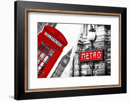 Dual Torn Posters Series - London - Paris-Philippe Hugonnard-Framed Photographic Print