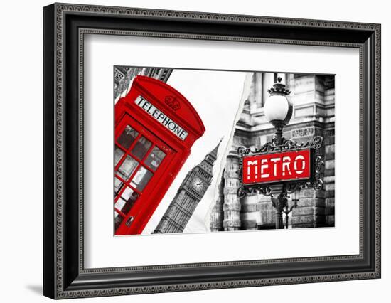 Dual Torn Posters Series - London - Paris-Philippe Hugonnard-Framed Photographic Print