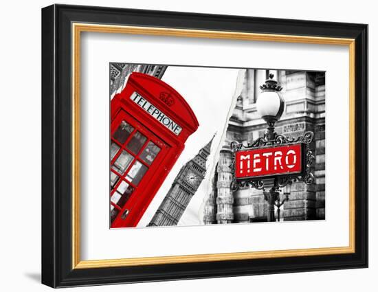 Dual Torn Posters Series - London - Paris-Philippe Hugonnard-Framed Photographic Print