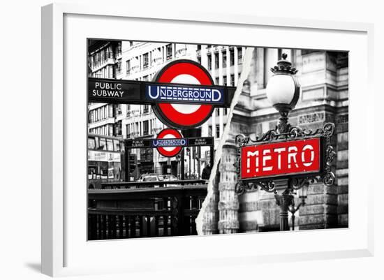 Dual Torn Posters Series - London - Paris-Philippe Hugonnard-Framed Photographic Print