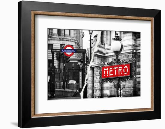 Dual Torn Posters Series - London - Paris-Philippe Hugonnard-Framed Photographic Print