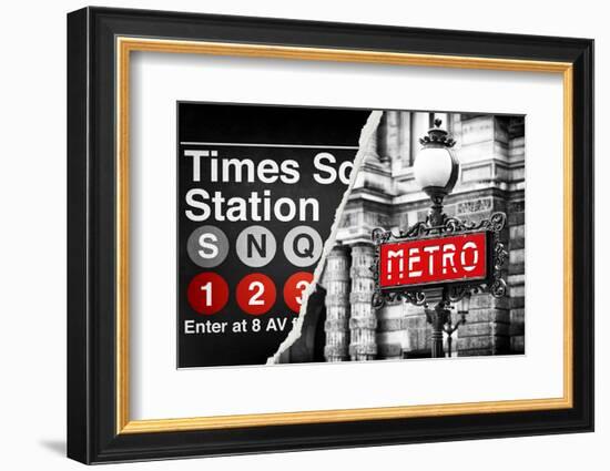 Dual Torn Posters Series - Paris - New York-Philippe Hugonnard-Framed Photographic Print