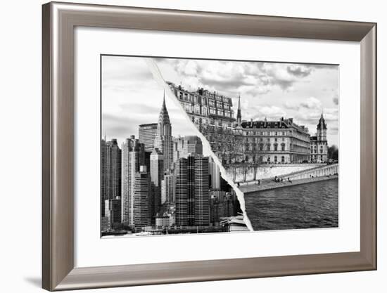 Dual Torn Posters Series - Paris - New York-Philippe Hugonnard-Framed Photographic Print