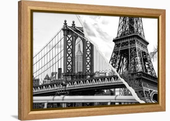 Dual Torn Posters Series - Paris - New York-Philippe Hugonnard-Framed Premier Image Canvas