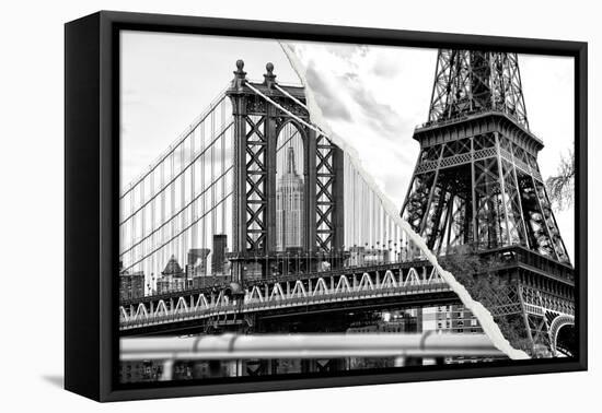 Dual Torn Posters Series - Paris - New York-Philippe Hugonnard-Framed Premier Image Canvas