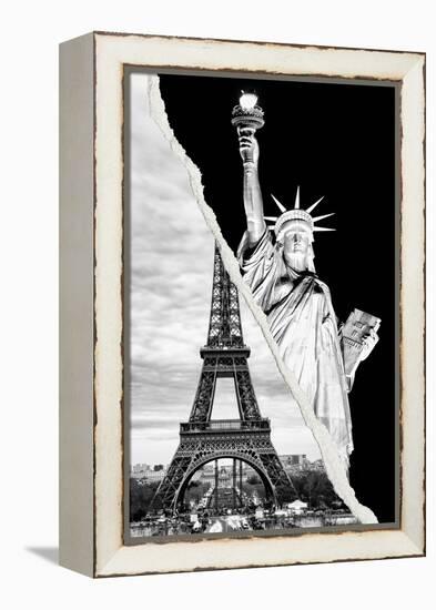 Dual Torn Posters Series - Paris - New York-Philippe Hugonnard-Framed Premier Image Canvas