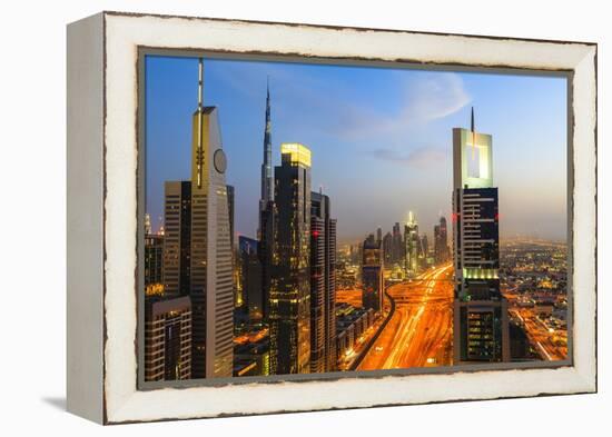 Dubai Cityscape-Fraser Hall-Framed Premier Image Canvas