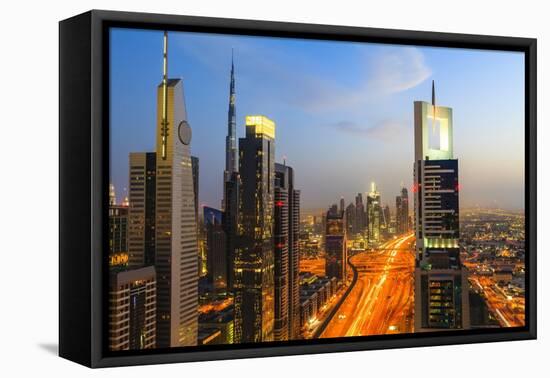 Dubai Cityscape-Fraser Hall-Framed Premier Image Canvas