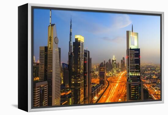 Dubai Cityscape-Fraser Hall-Framed Premier Image Canvas