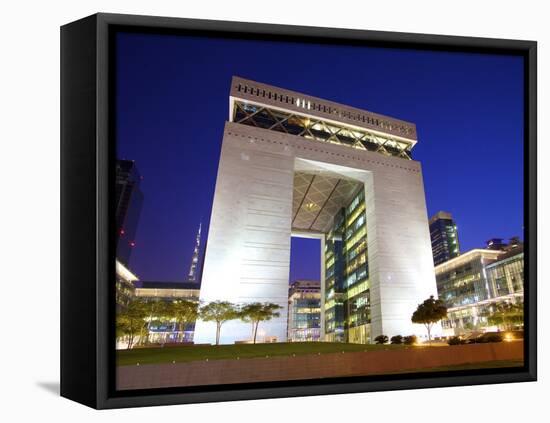 Dubai Internation Financial Centre, Dubai, United Arab Emirates-Neil Farrin-Framed Premier Image Canvas