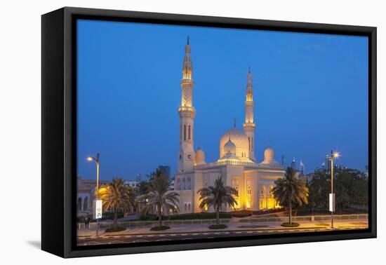 Dubai Jumeirah Mosque at Night, Dubai, United Arab Emirates, Middle East-Neale Clark-Framed Premier Image Canvas