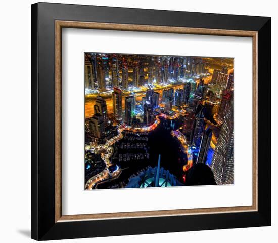 Dubai Marina at Night-null-Framed Art Print