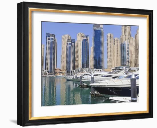 Dubai Marina, Dubai, United Arab Emirates, Middle East-Amanda Hall-Framed Photographic Print