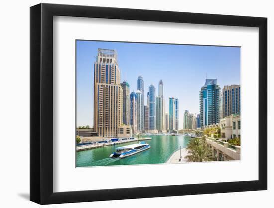 Dubai Marina Skyline and Harbour, Dubai City, United Arab Emirates, Middle East-Neale Clark-Framed Photographic Print